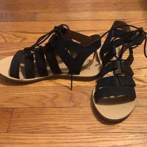 Size 7 strappy black sandals